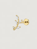 Marquise Leaf Branch Flat Back Stud