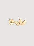 14K Solid Gold Minimalist Glossy Marquise Flat Back Earring