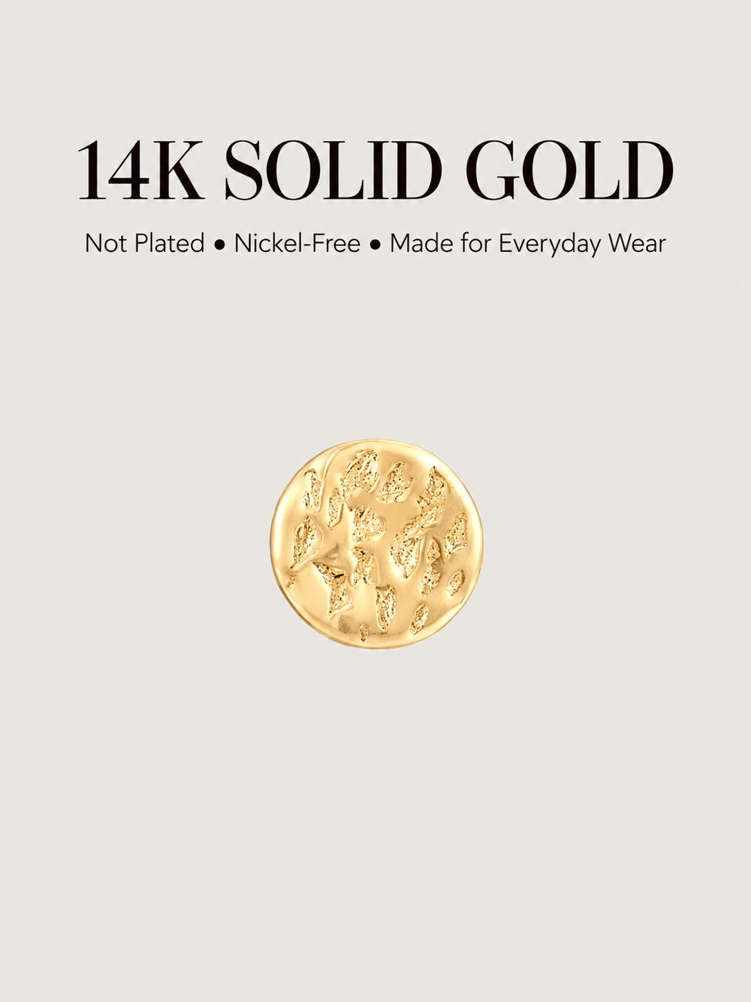 Hammered Disc Flat Back Stud