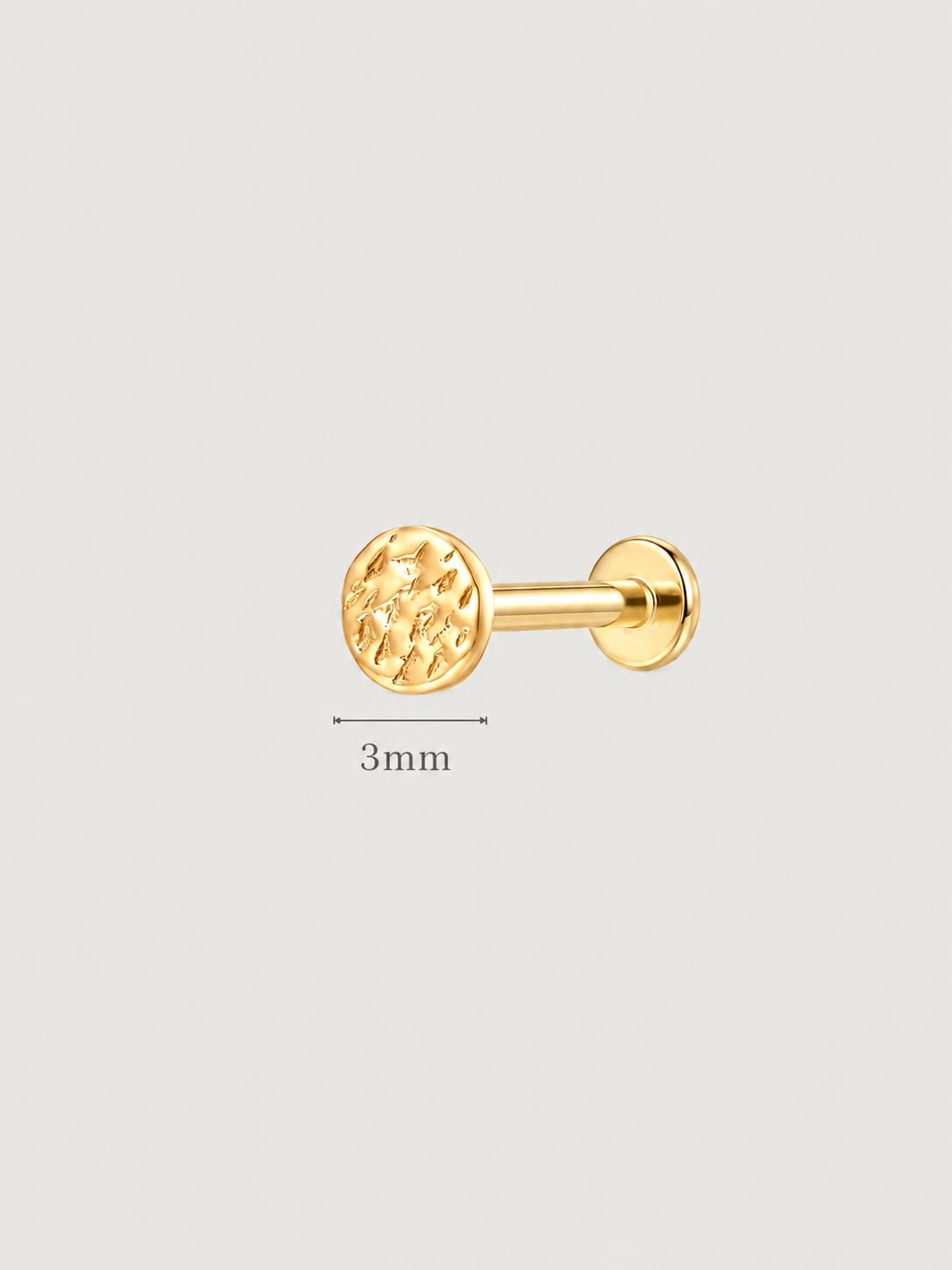 Hammered Disc Flat Back Stud