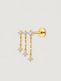 Triple Chain Drop Flat Back Stud