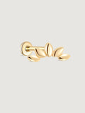 14K Solid Gold Minimalist Petal Arc Flat Back Stud