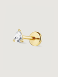 14K Solid Gold Pear Lab Diamond Flat Back Earrings