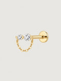 Dual Stone Chain Flat Back Stud