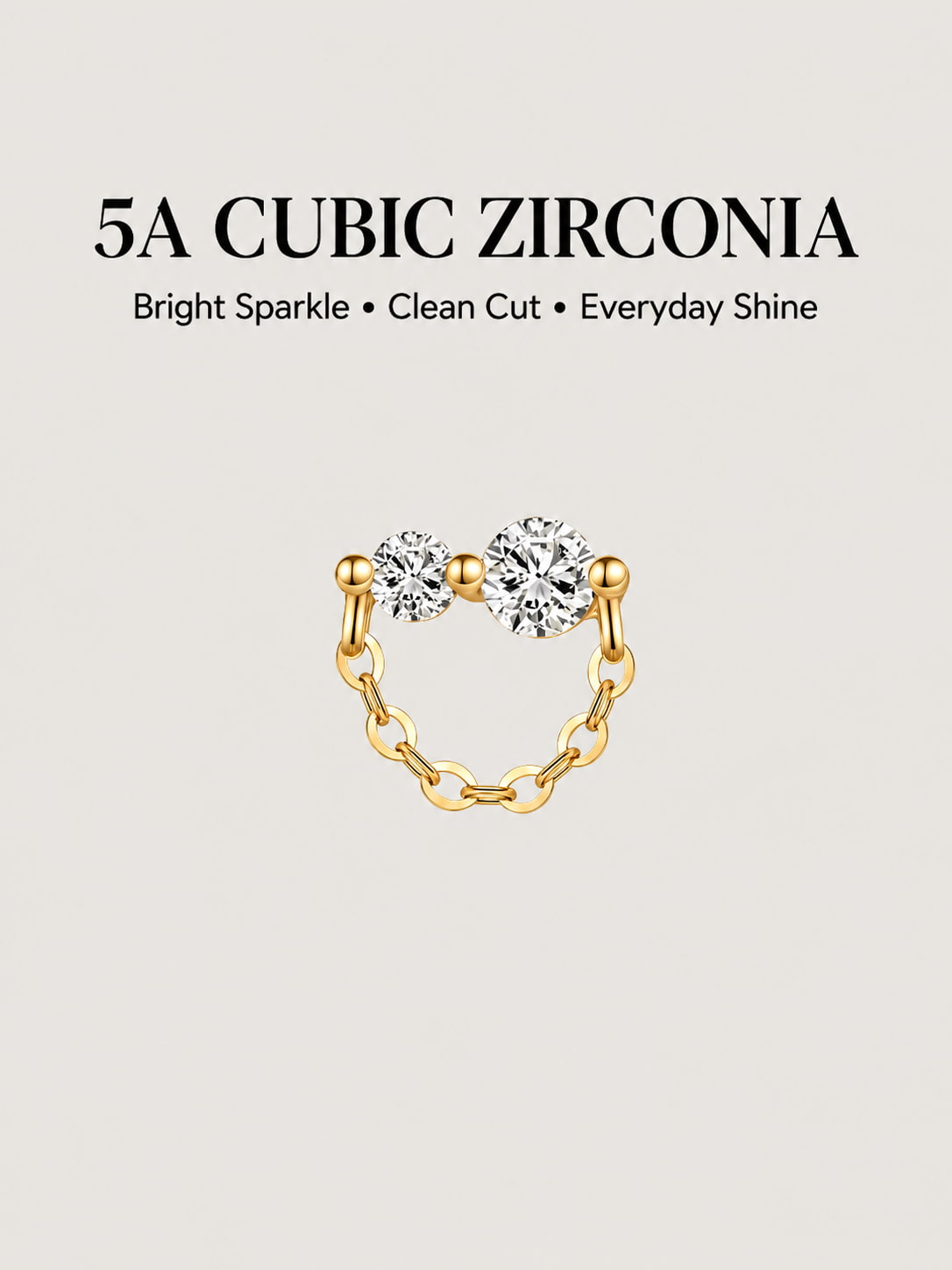 Dual Stone Chain Flat Back Stud