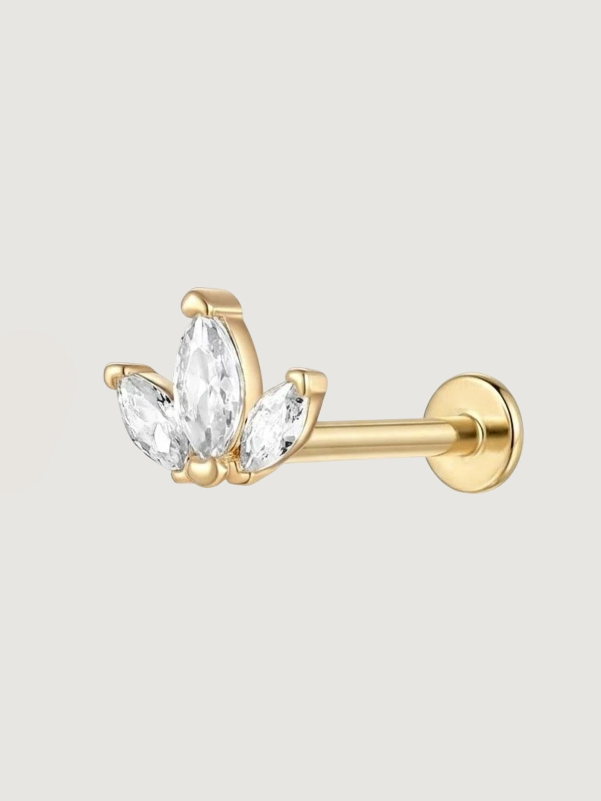 Triple Marquise Flat Back Stud