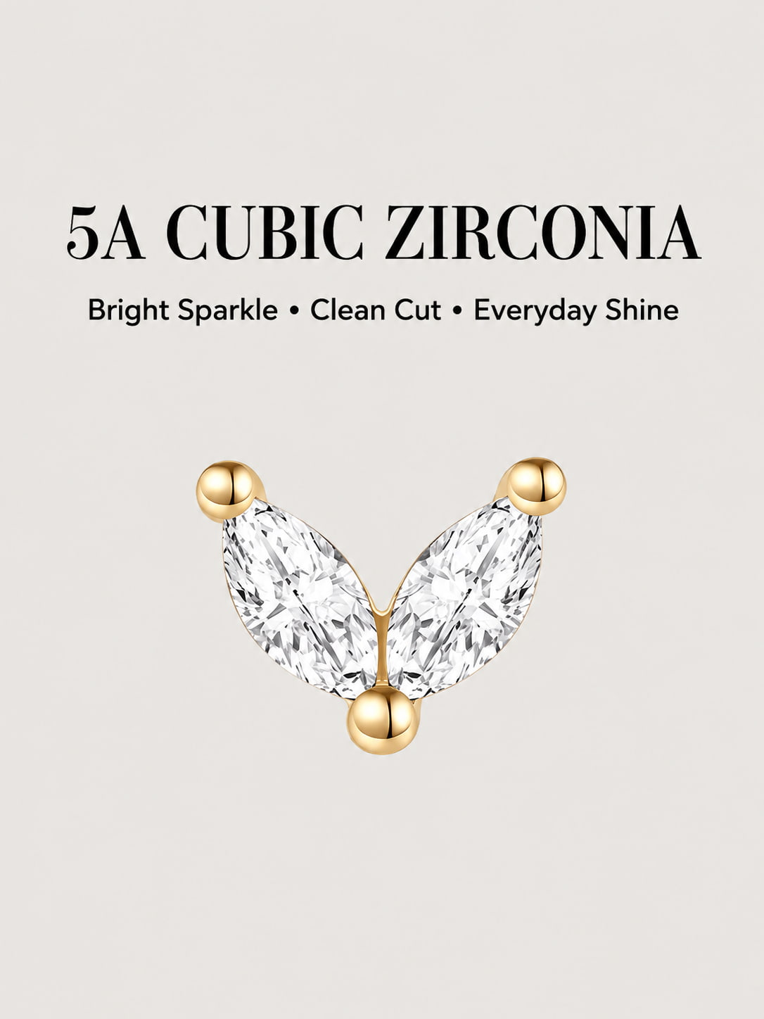 Marquise Duo Flat Back Stud