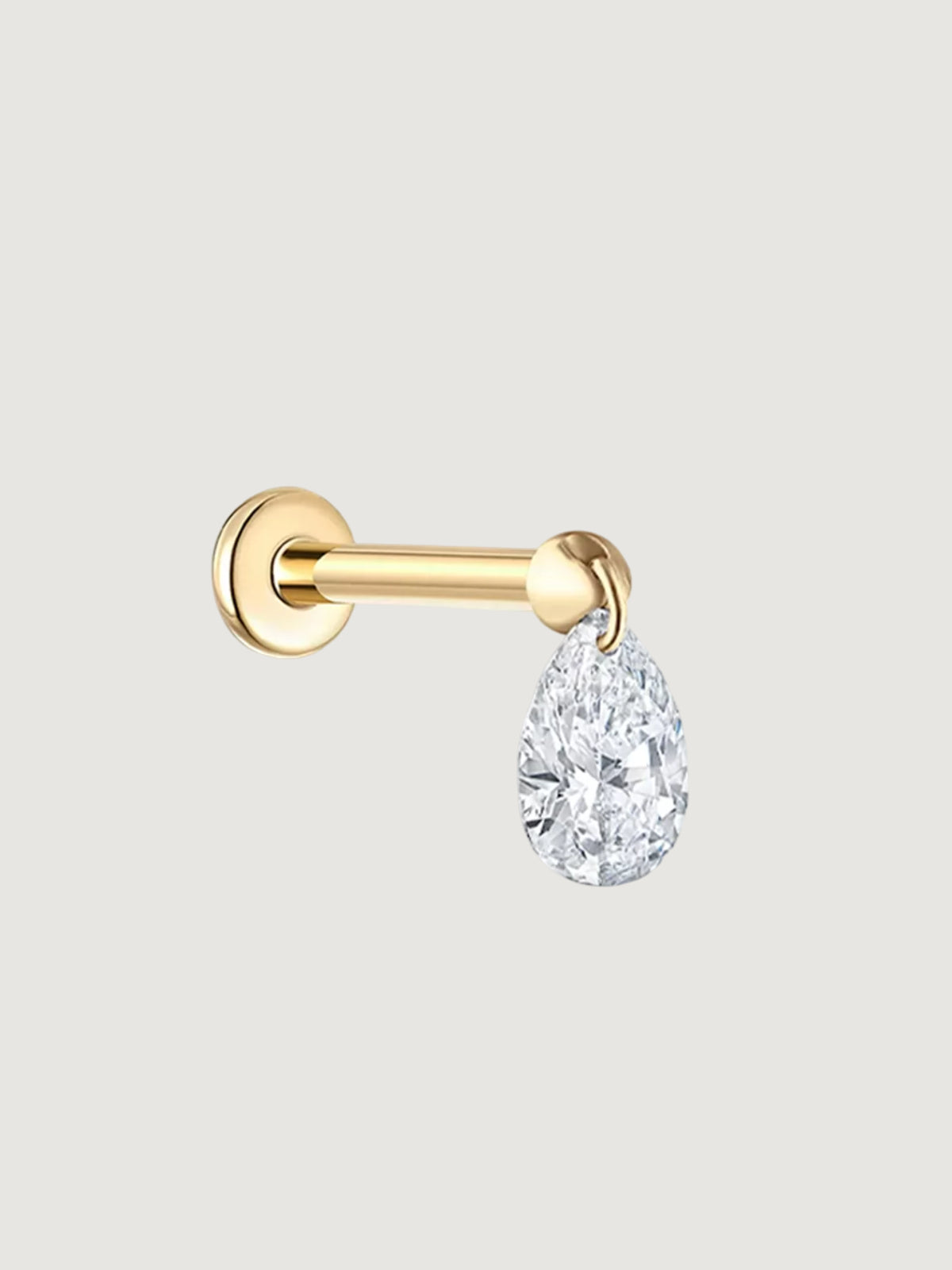 Pear-Cut Dangle Flat Back Barbell Stud
