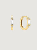 14K Solid Gold Baguette Lab-Grown Diamond Huggie Hoop