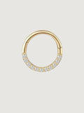 14K Solid Gold Lab-Grown Diamond Pavé Clicker Hoop