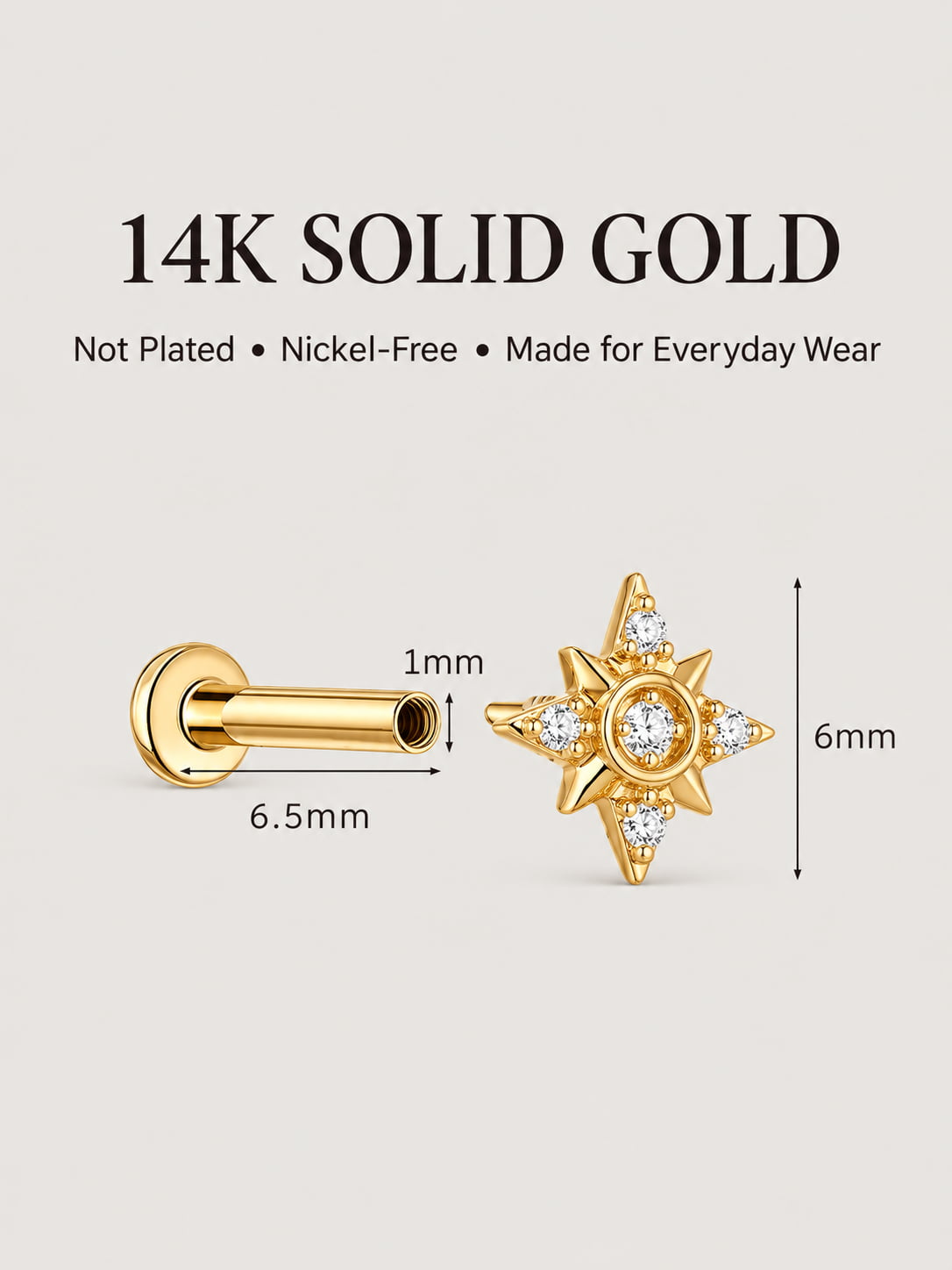 Lab-Grown Diamond Celestial Star Cluster Flat Back Stud