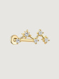 14K Solid Gold Celestial Constellation Flat Back Stud