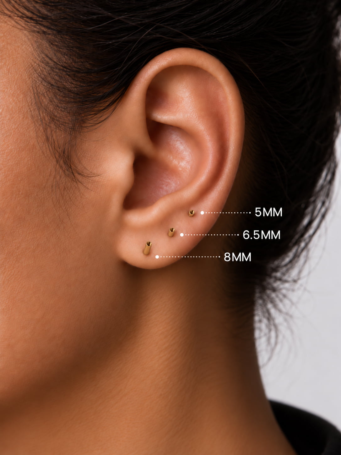 14K Solid Gold Internally Threaded Flat Back Post