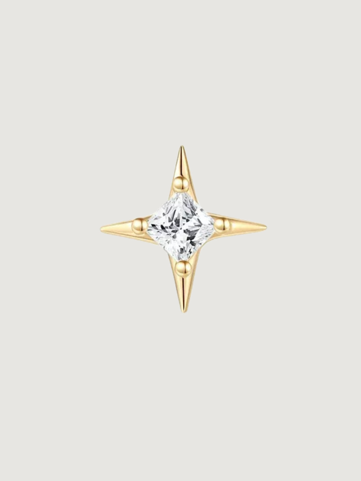 14K Solid Gold Starlight Flat Back Stud