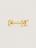 14K Gold Crisscross Knot Flat Back Stud