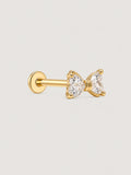 14K Gold Bow Flat Back Stud