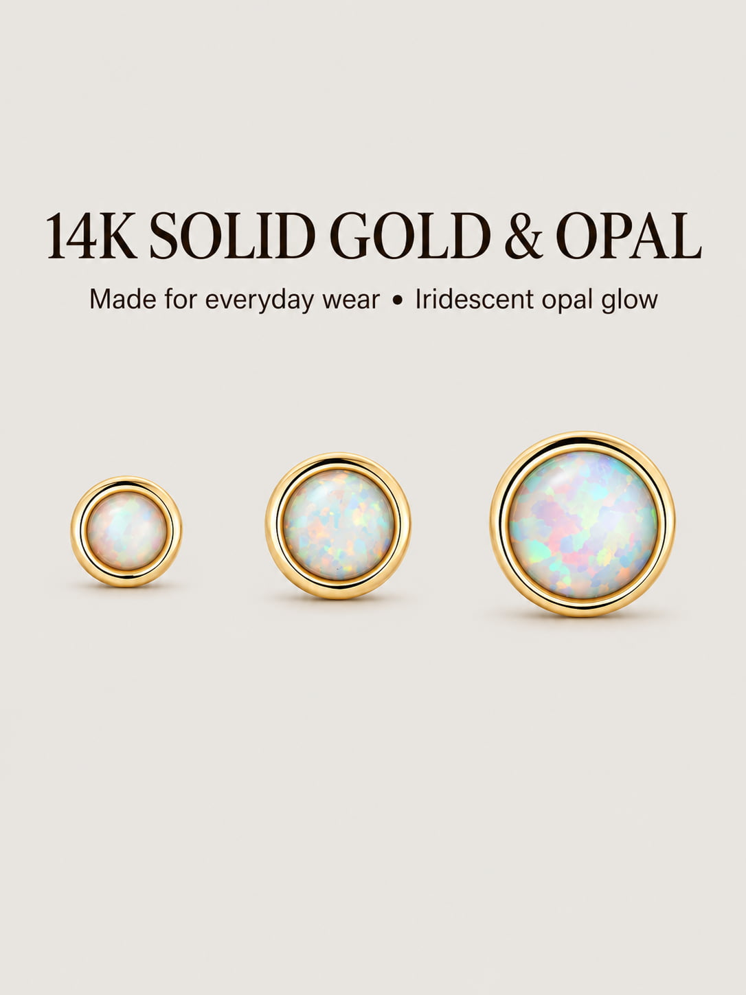 Opal Bezel Flat Back Stud