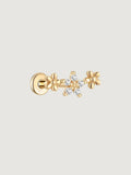 14K Gold Lab-Grown Diamond Floral Cluster Flat Back Stud