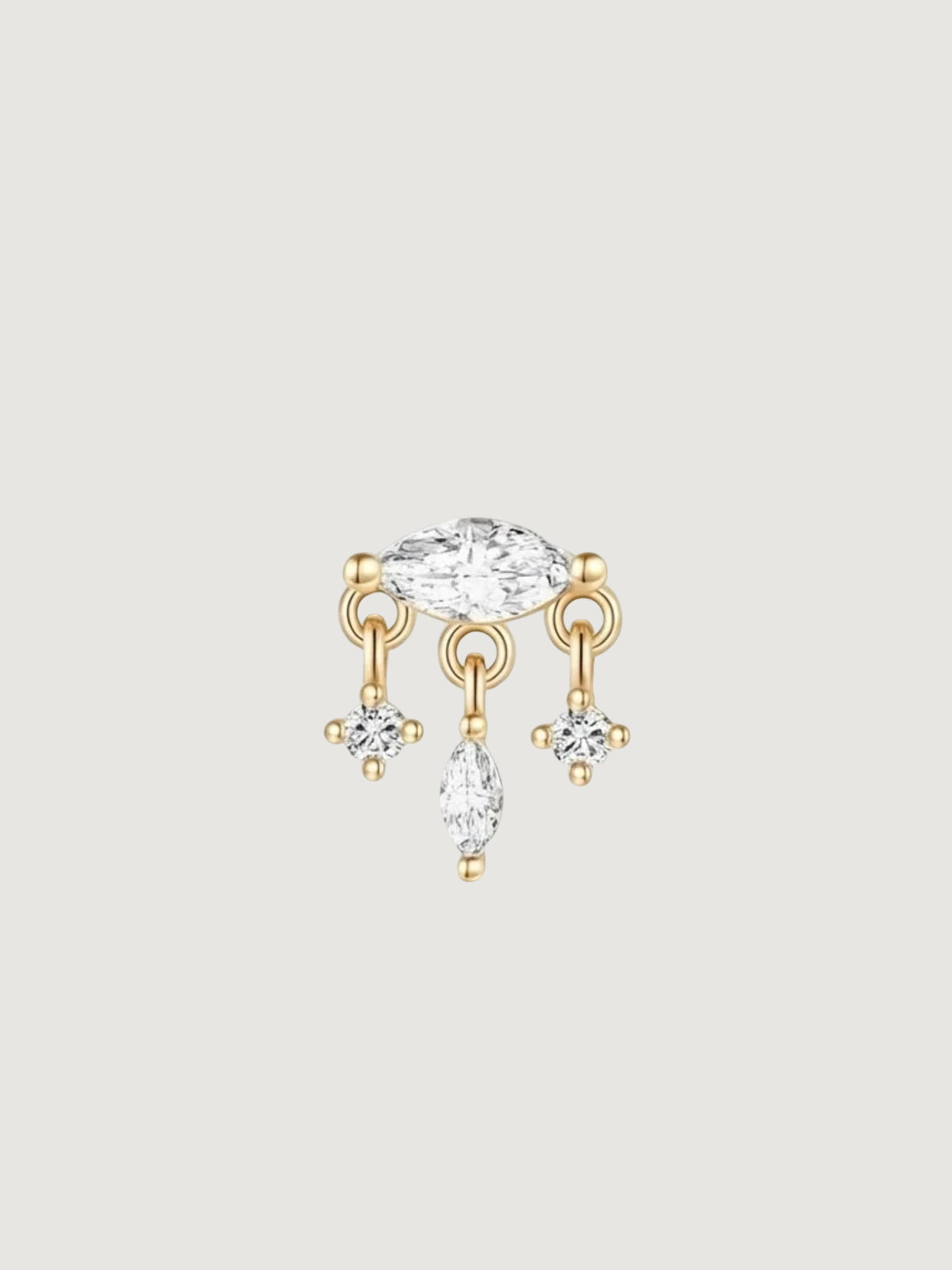 Triple Marquise Flat Back Stud