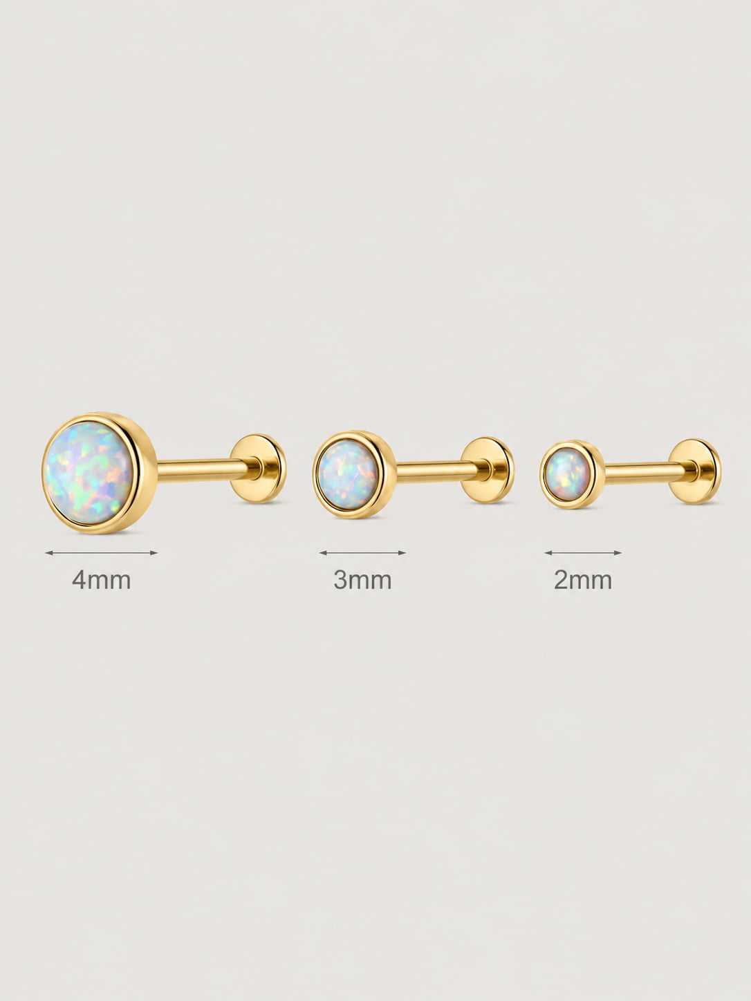 Opal Bezel Flat Back Stud