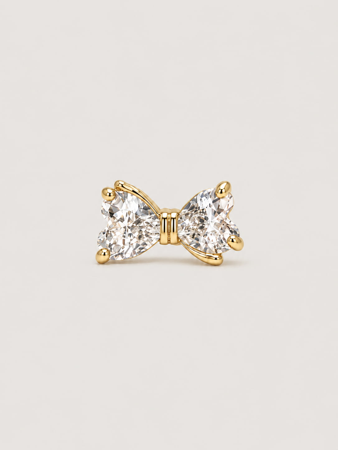 14K Gold Bow Flat Back Stud