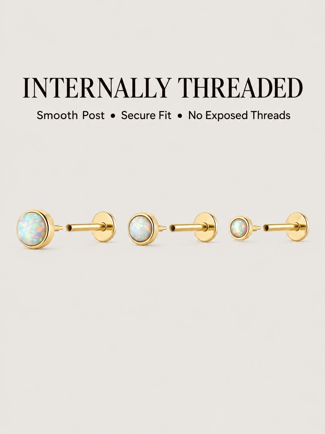 Opal Bezel Flat Back Stud