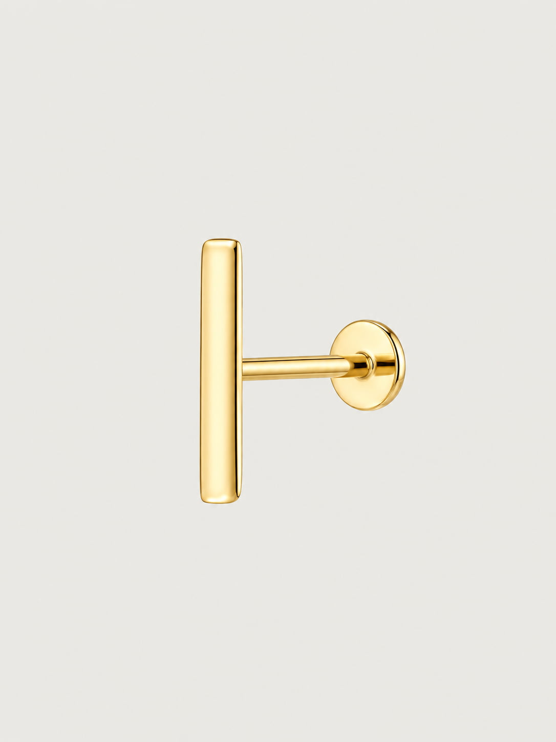 Gold Minimalist Bar Flat Back Stud Earring