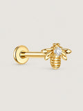 14K Gold Bee Flat Back Stud