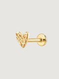 Hammered Heart Flat Back Stud