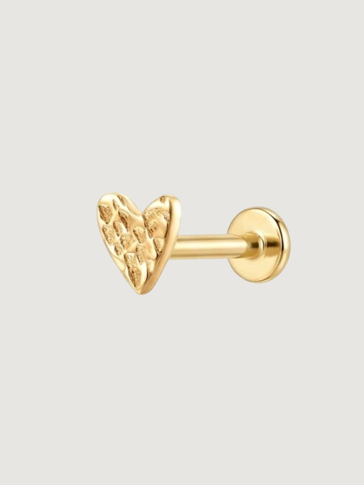 Hammered Heart Flat Back Stud