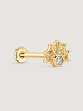 14K Gold Radiant Fan Flat Back Stud
