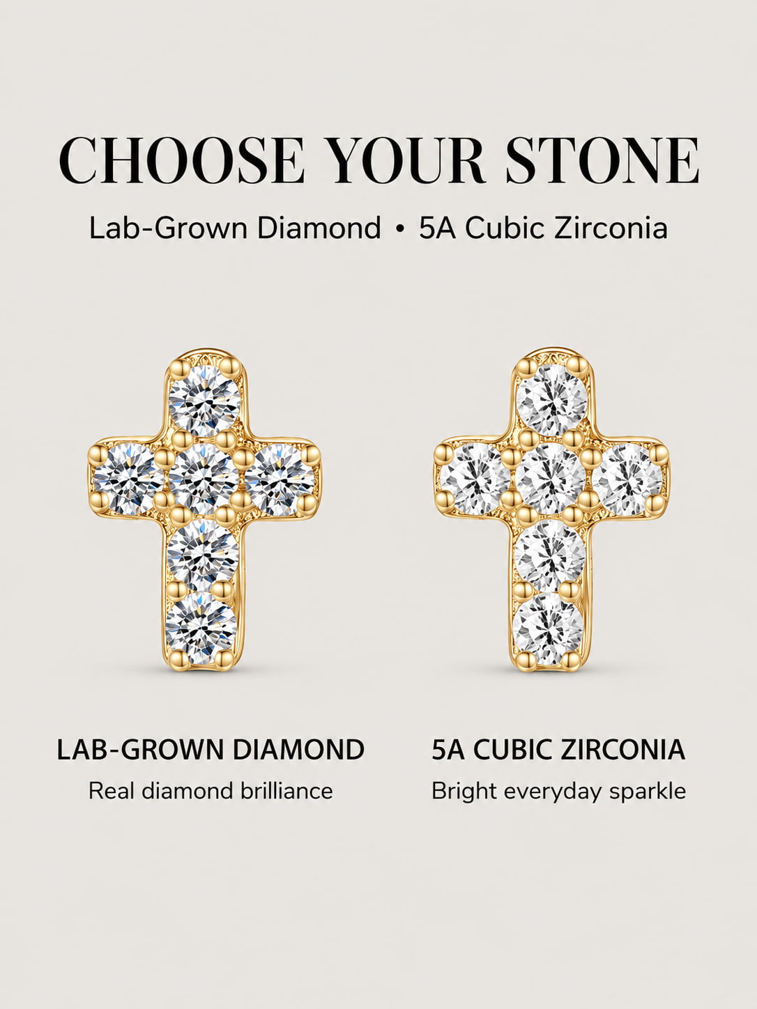Pavé Cross Flat Back Stud