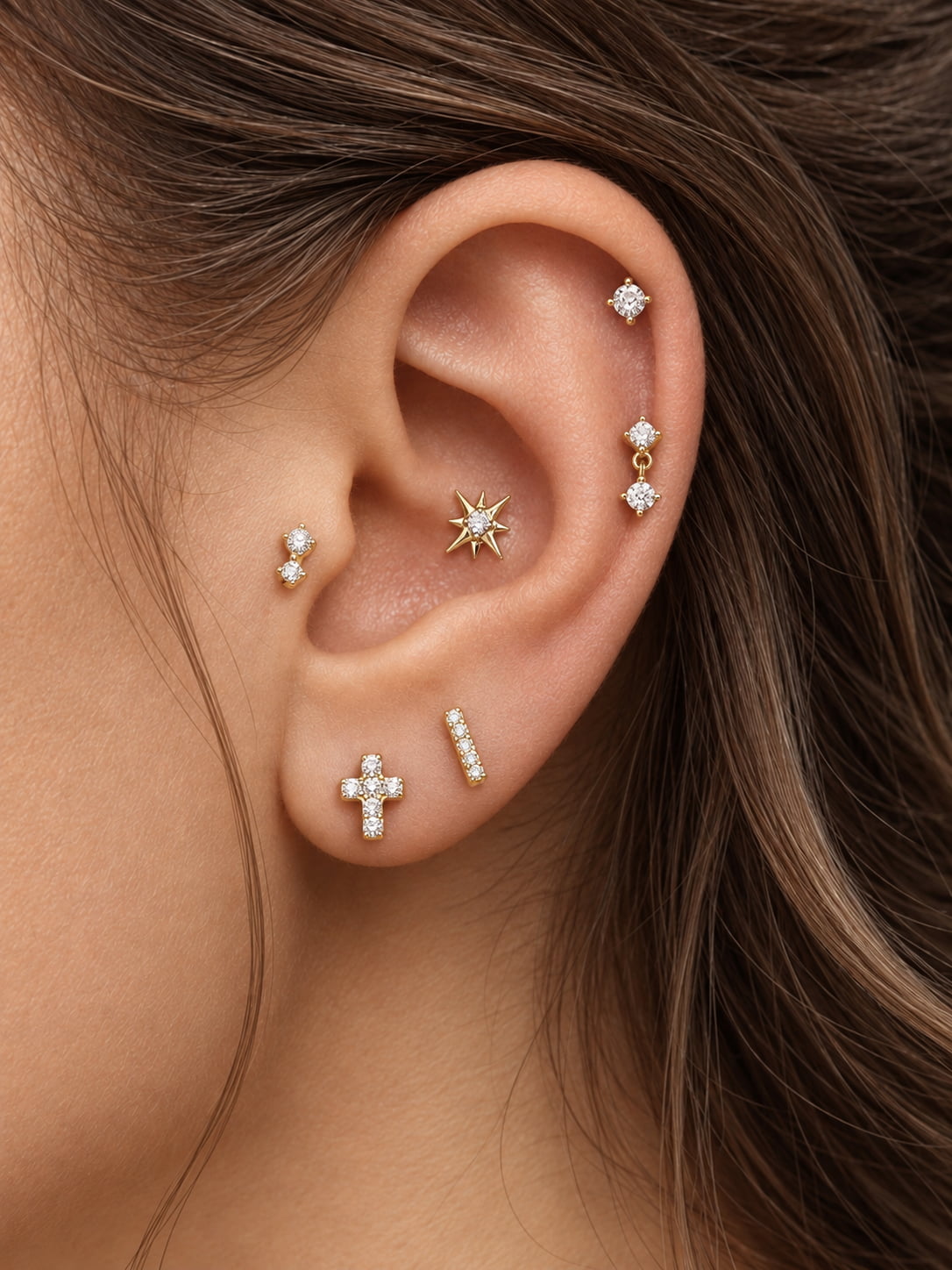 Pavé Cross Flat Back Stud