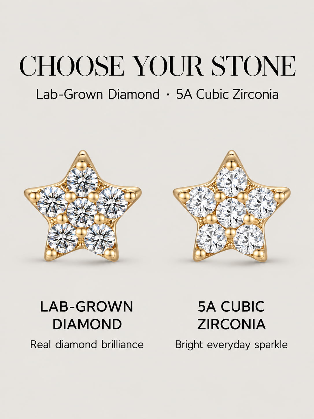 Pavé Star Flat Back Stud