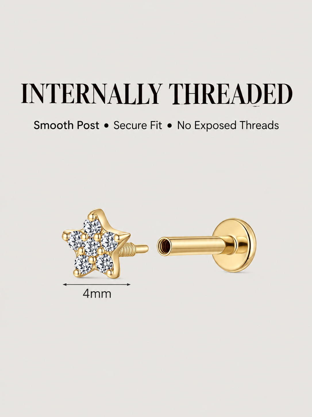 Pavé Star Flat Back Stud