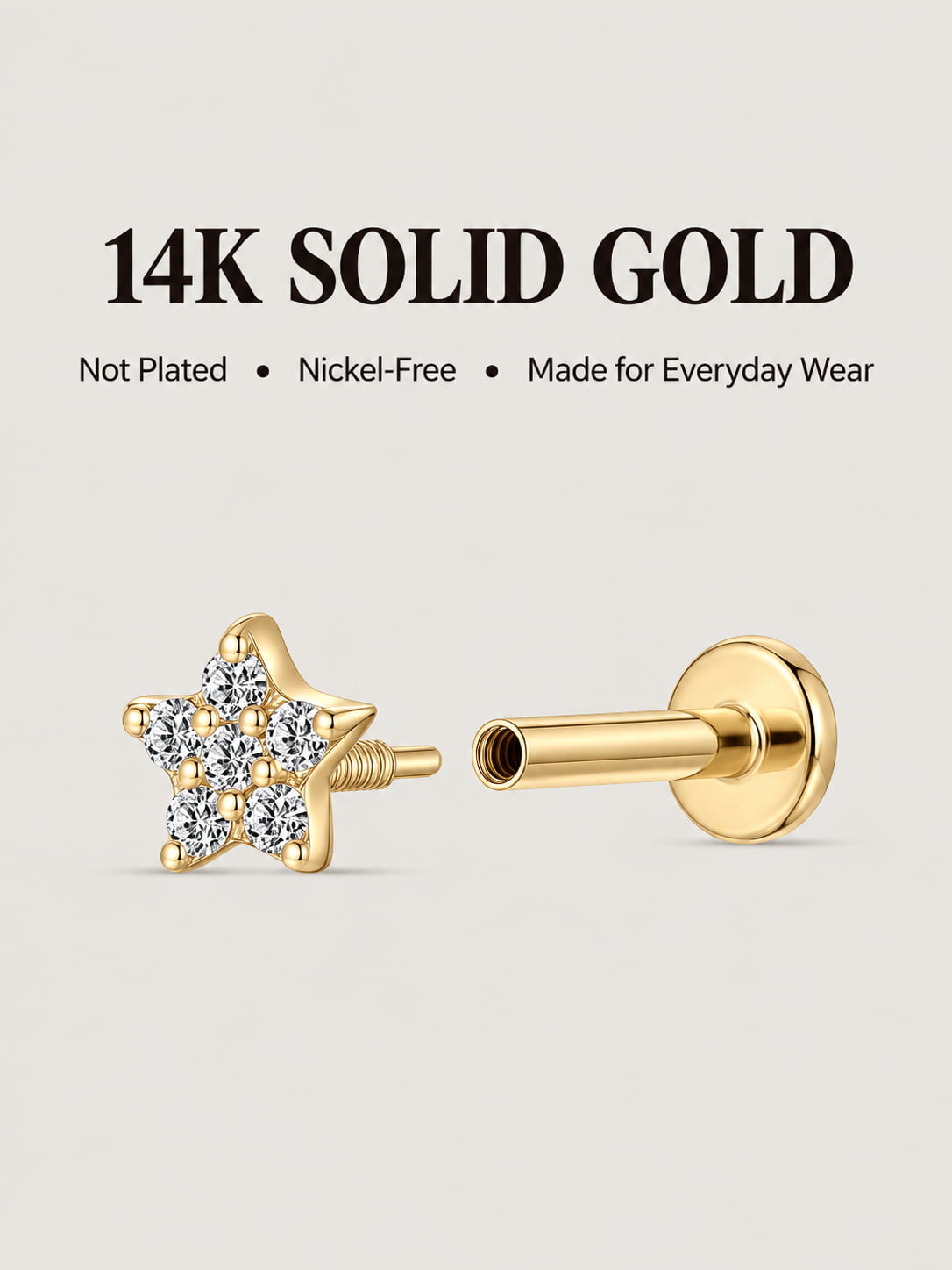 Pavé Star Flat Back Stud