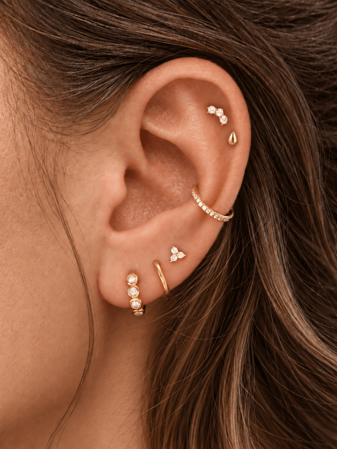 14K Solid Gold Minimalist Teardrop Flat Back Earrings