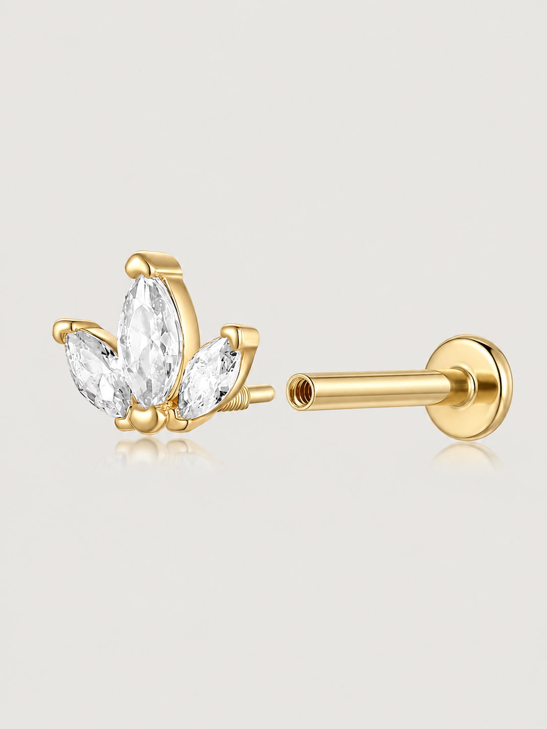 Triple Marquise Flat Back Stud