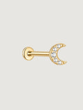 Crescent Moon Cluster Flat Back Stud