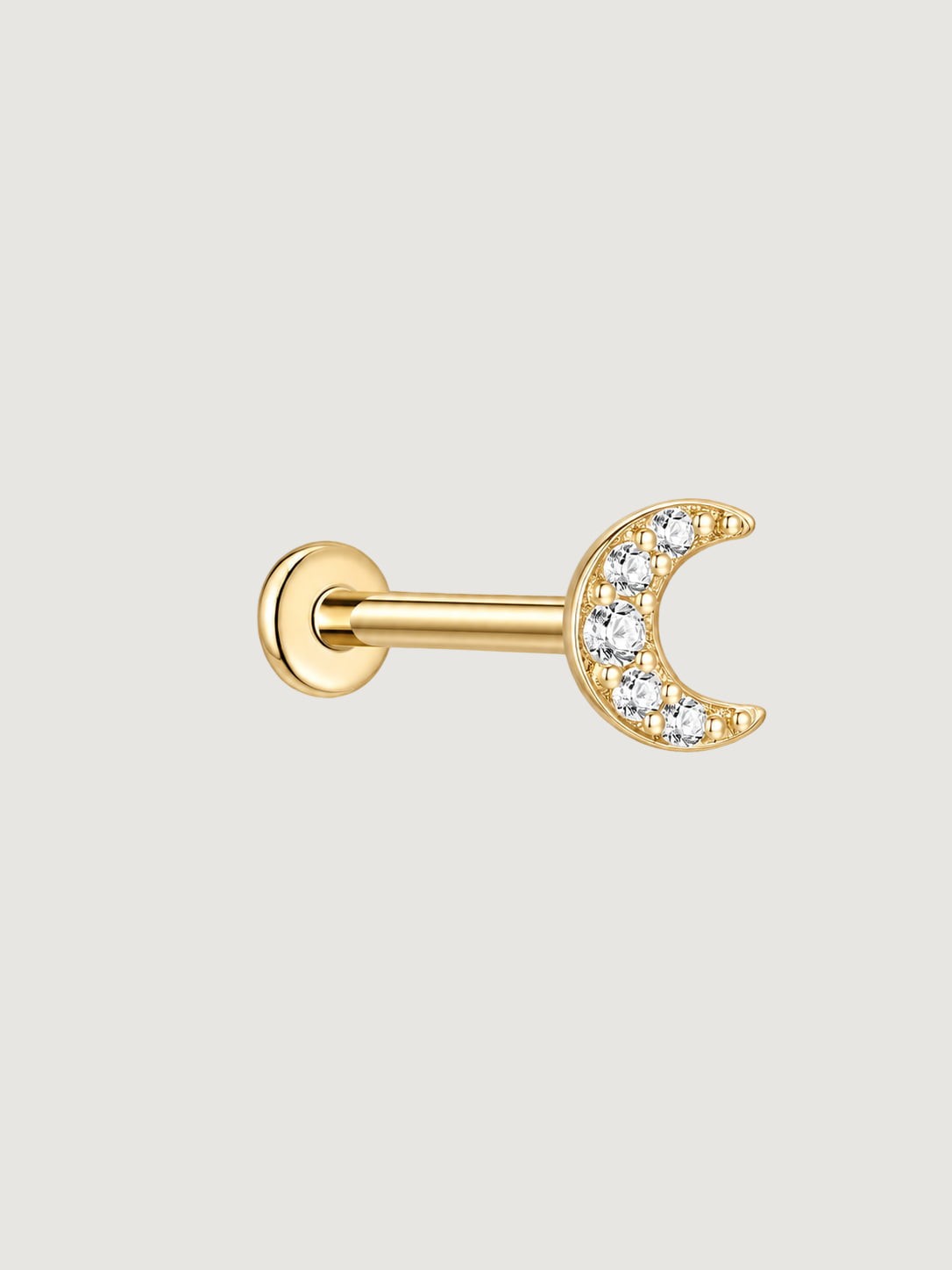 Crescent Moon Cluster Flat Back Stud