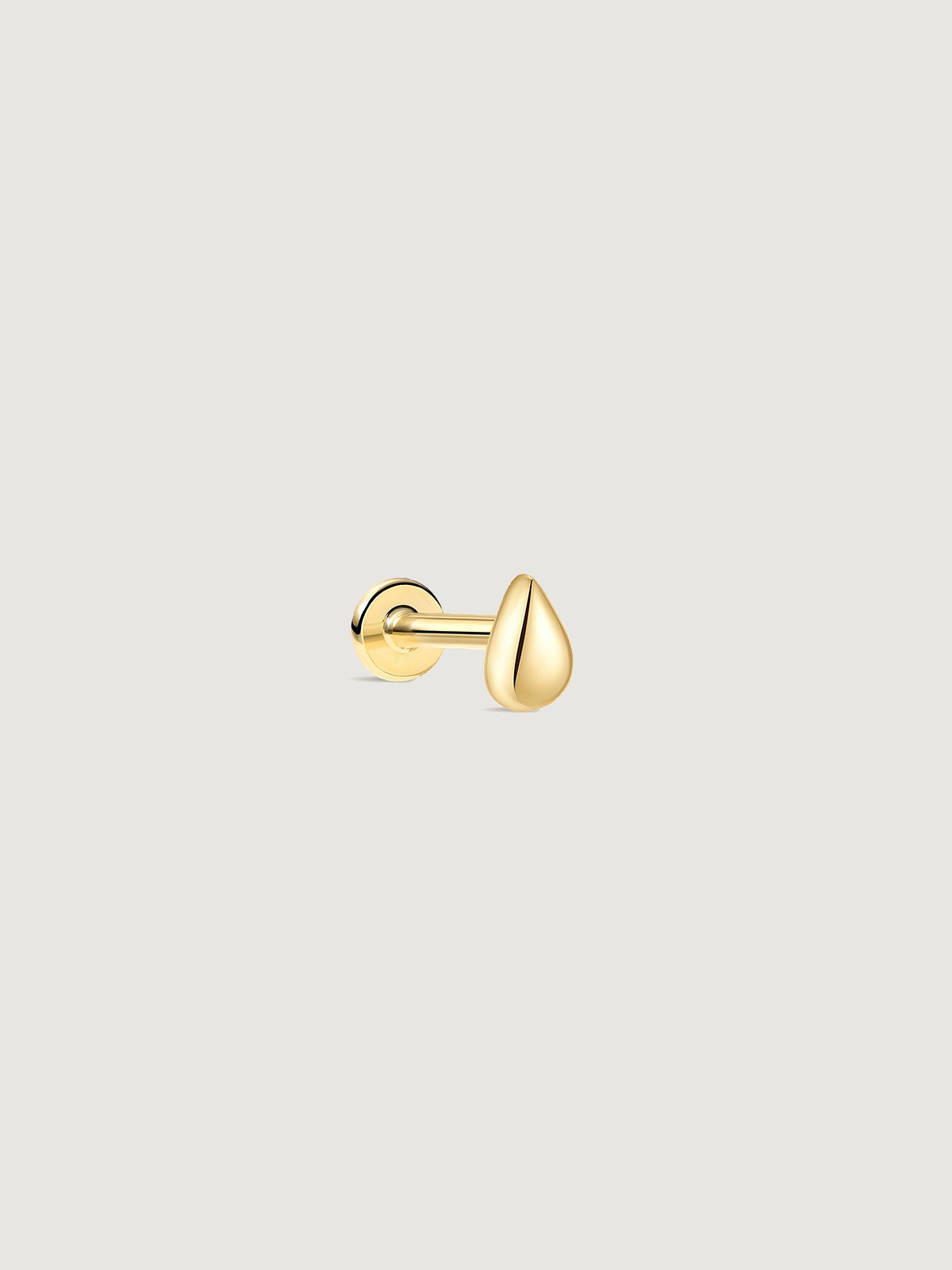 14K Solid Gold Minimalist Teardrop Flat Back Earrings