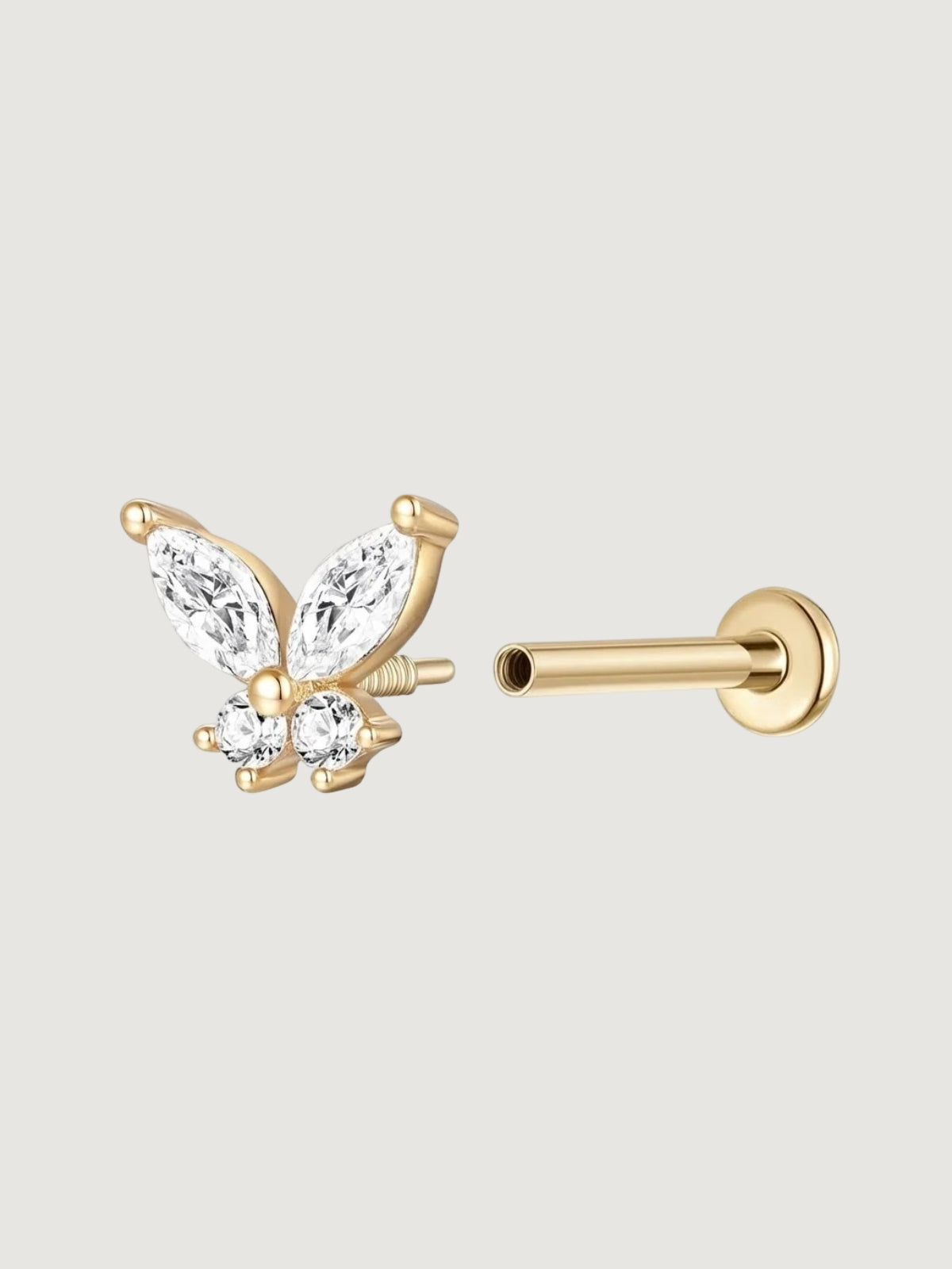 Butterfly Cluster Flat Back Stud