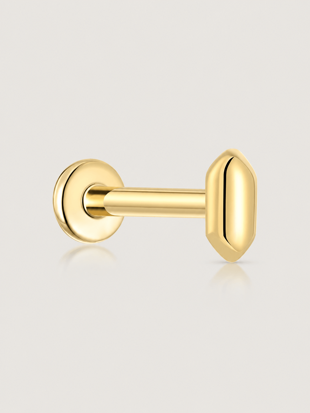 14K Solid Gold Screw Thread Flat Back Earrings