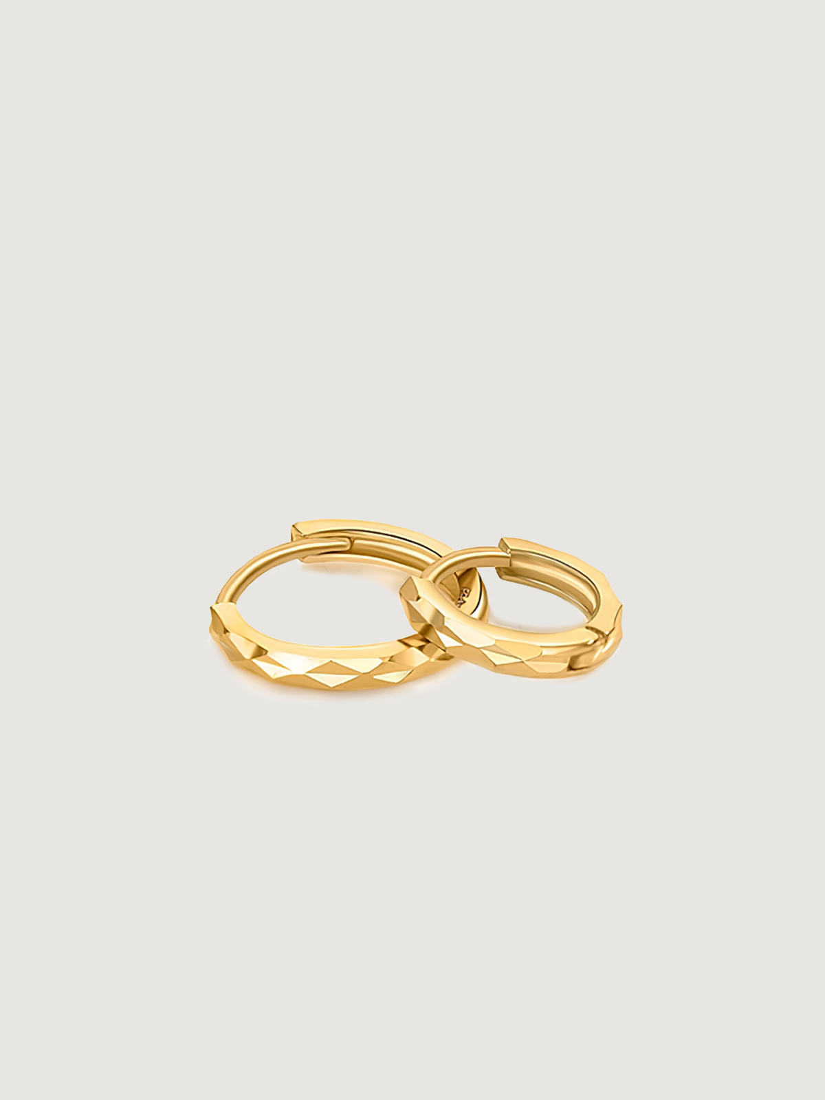 14K Solid Gold Classic Plain Gold Hoop Earring