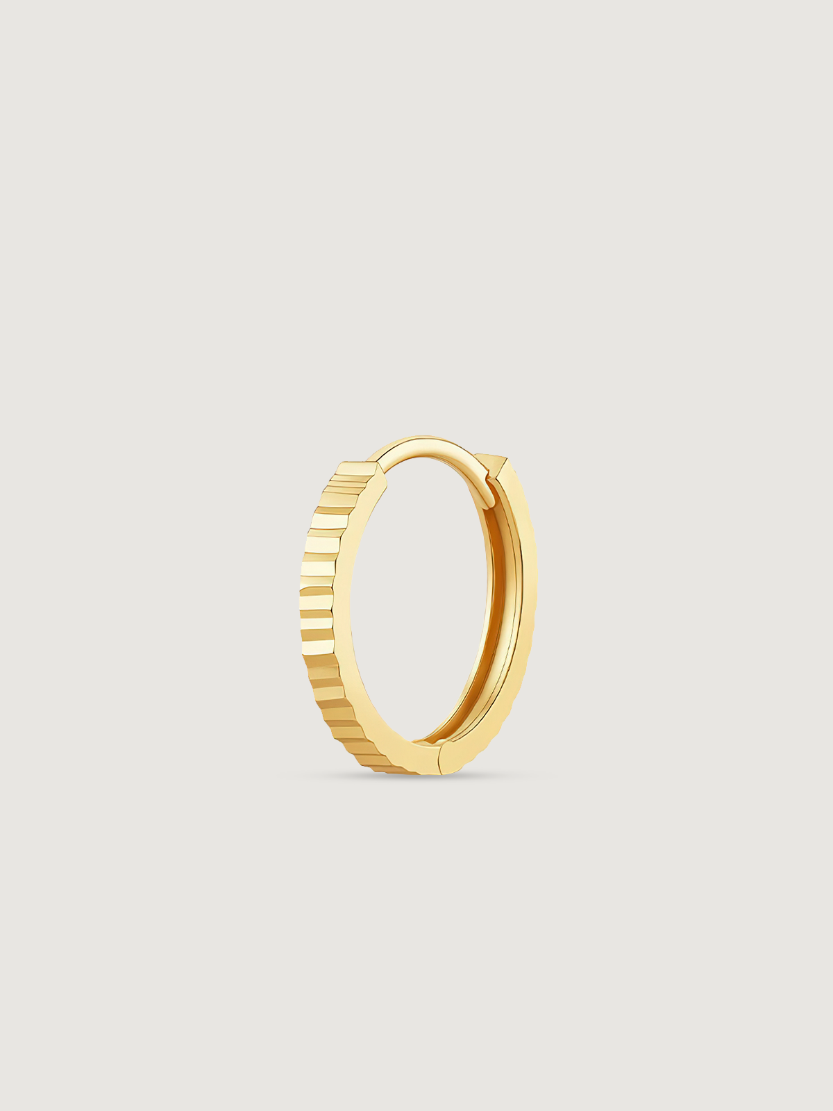 14K Solid Gold Faceted Helix Hoop Earrings
