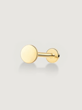 14K Solid Gold Minimalist Disc Flat Back Earrings