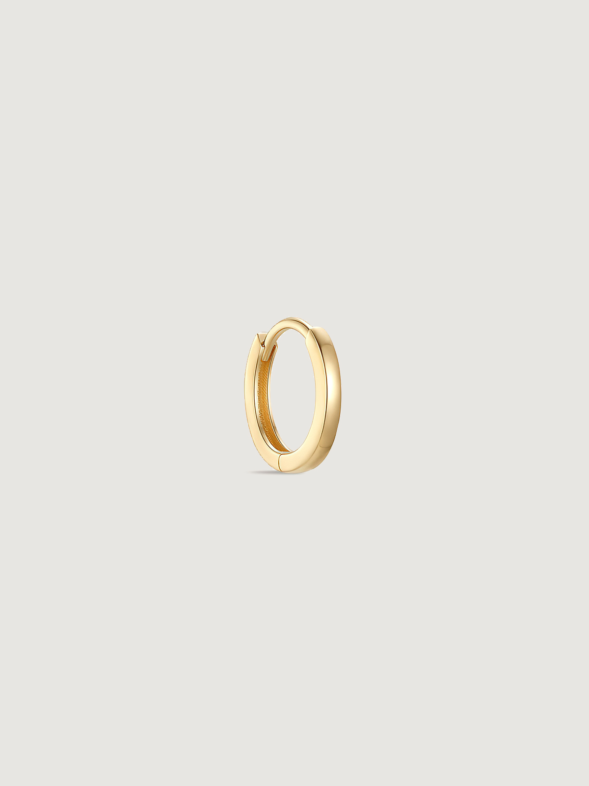 14K Solid Gold Minimalist Glossy Hoop Earrings