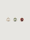 14K Solid Gold Minimal Gemstone Flat Back Earrings