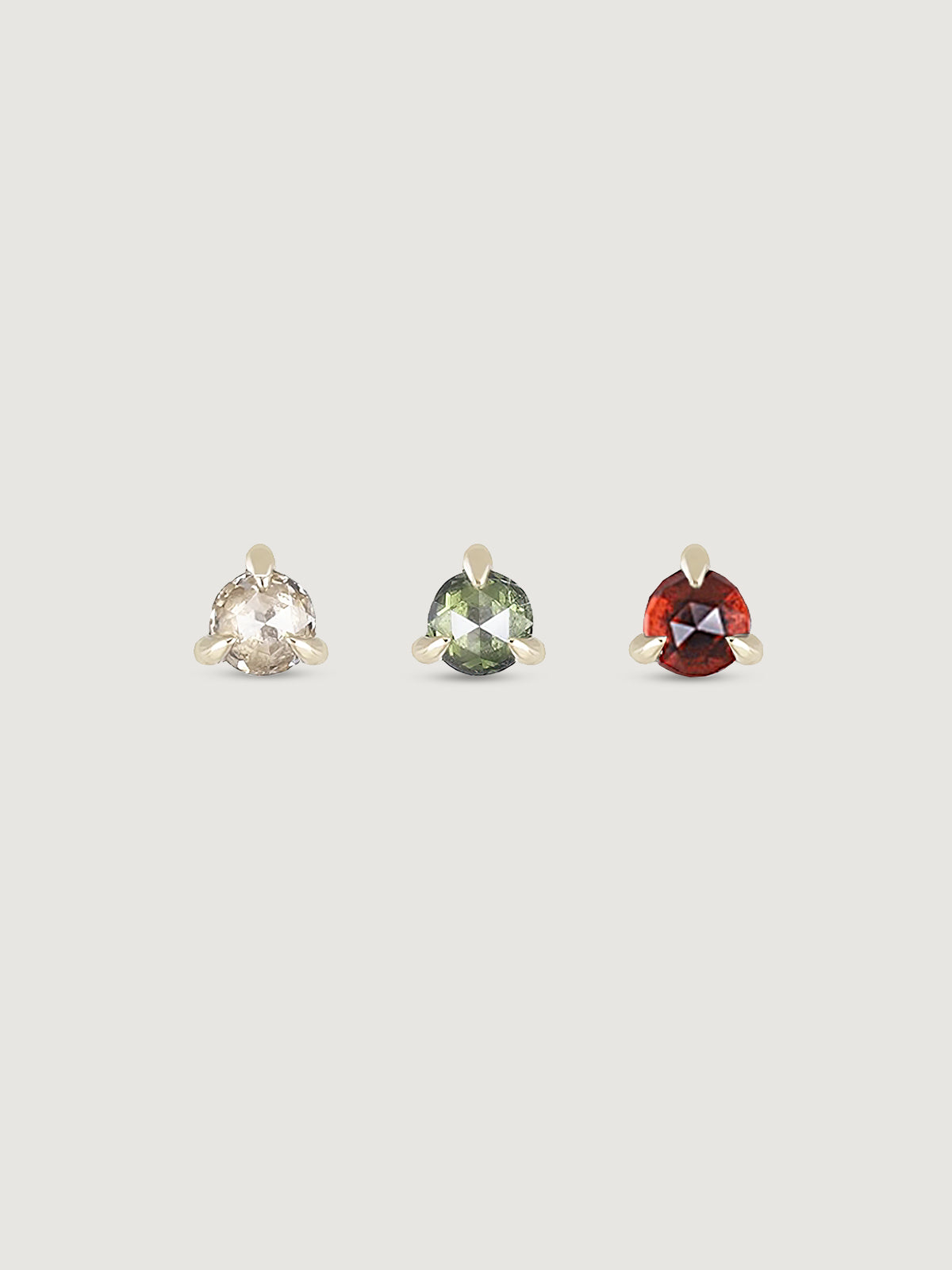 14K Solid Gold Minimal Gemstone Flat Back Earrings