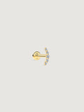 14K Solid Gold Minimalist Crescent Flat Back Earrings